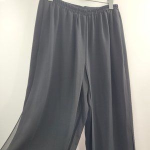 R&M Richards Black Sheer Maxi Pants Skirt